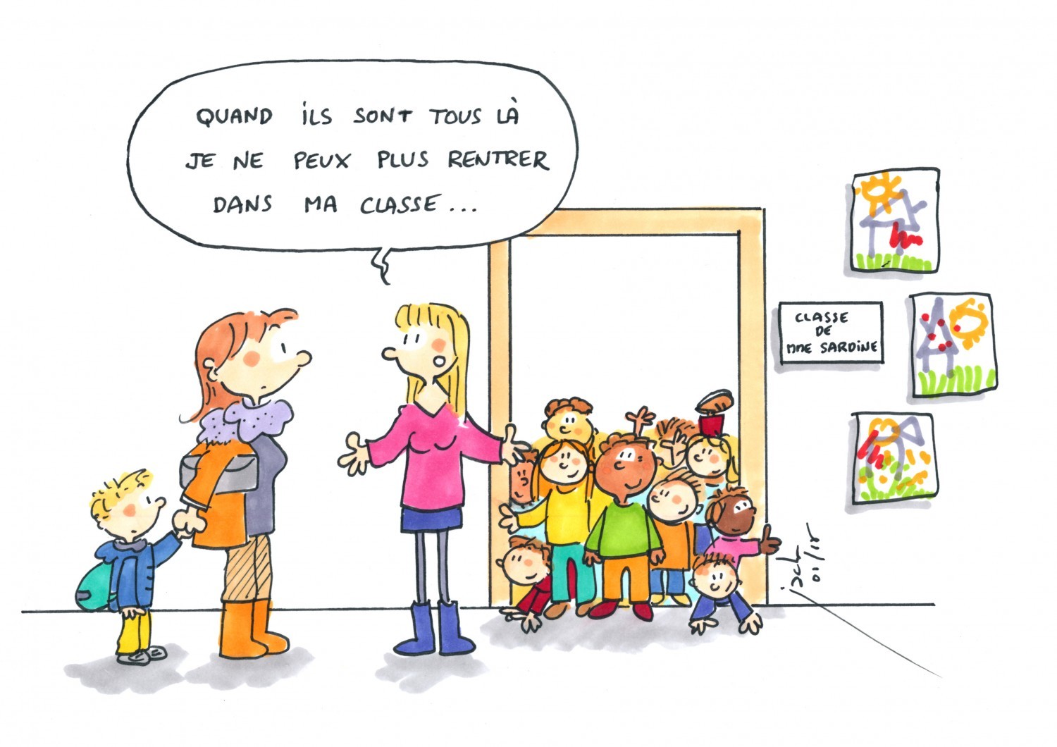 Maternelle En Classe Des Eleves Serres Comme Des Sardines Vousnousils